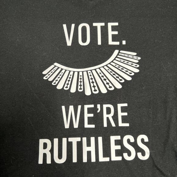 Handmade Tops - Pro Life "Vote. We're Ruthless" Black Tee Large
